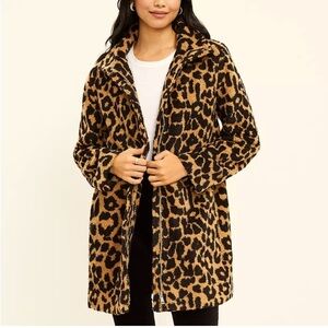 LOFT Leopard Print Teddy Jacket